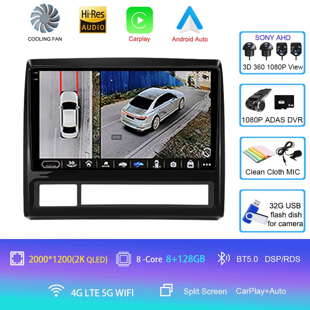 Android 14 Carplay Auto Car Radio For Toyota Tacoma 2 N200 Hilux 2005-2013 GPS Navigation Multimedia Player DSP Stereo WiFi 4G