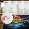 No Hook Abstract Shower Curtain with Snap In Fabric Lining, Transparent Top Window, and Waterproof Double-layer Bathtub Curtai
