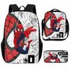 Spider-Man School Bag Lunch Bag Pencil Bag Elementary School Backpack Cartoon Peripheral Backpack Children's Bag Three-piece Set