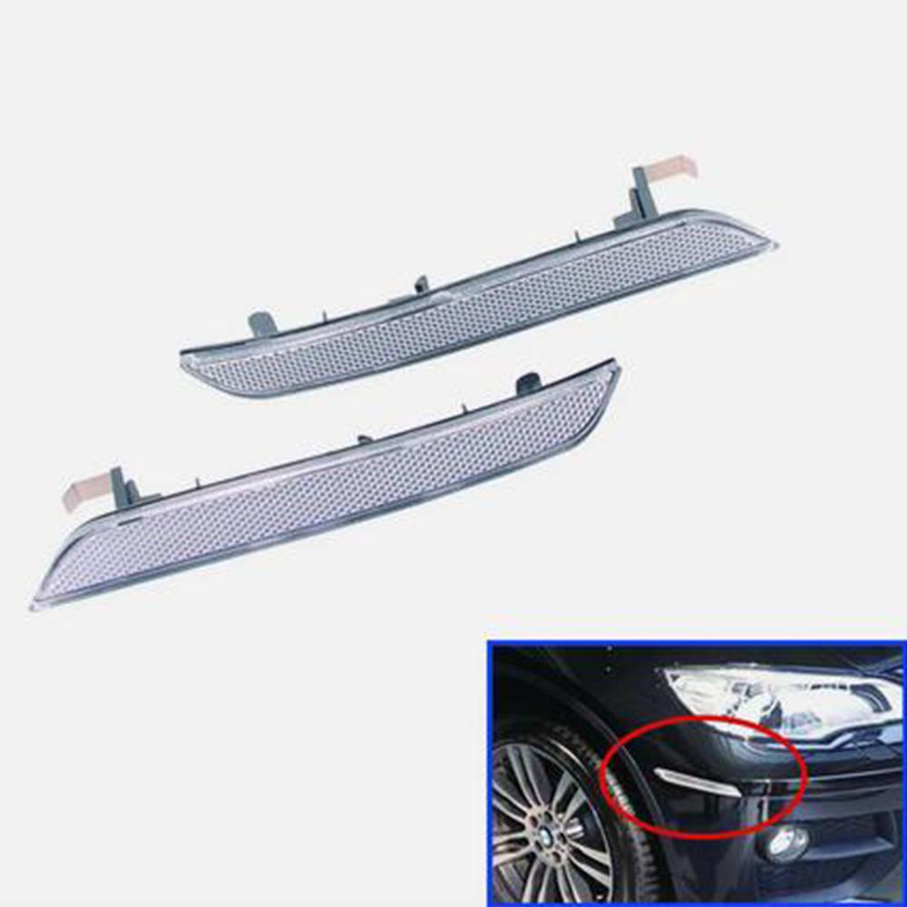 2Pcs Front Bumper Marker Reflector Left & Right Side For 08-14 BMW X5 X6 E70 E71