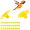 Feeding Port Replacement Parts, Hummingbird Feeder Flowers Bright Colors Attractive 30 Set for Outdoor(Yellow)