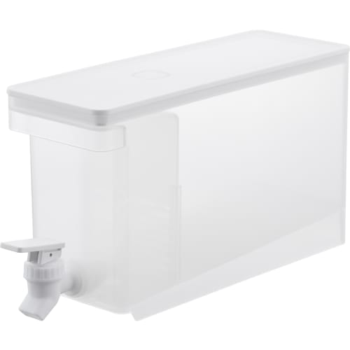 Yamazaki Tower Refrigerator Drink Server, 2.8L, White, W10 X D31.5 X H17cm (including Faucet and Valve), Dishwasher Safe, Water Jug, Barley Tea Pot, 1