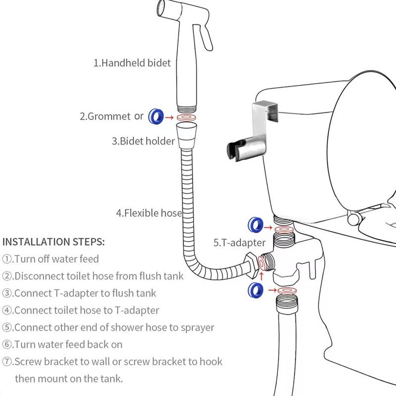 Jet Handheld Bidet Toilet Spray Muslim Hygienic Shattaf Douche Shower Self Kit