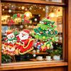 Waterproof Christmas Static Cling Decal DIY Xmas Party Door Stickers Festive Decorations