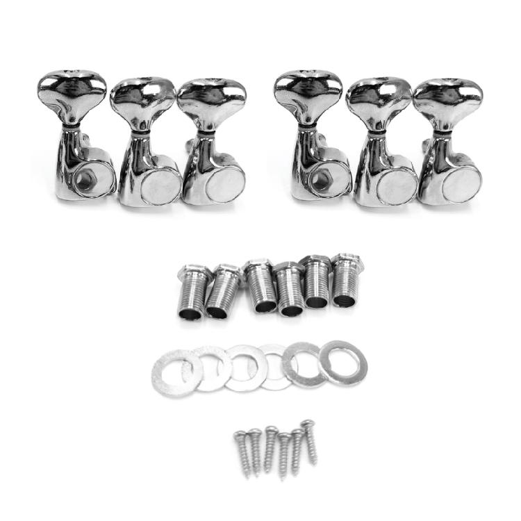 6PCS Guitar Tuning Pegs Guitar Repairing Component Suitable for Acoustic and Electric Guitars with Metal Construction