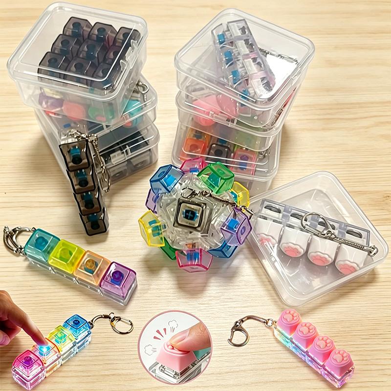 Nieuw ! LED Toetsenbord Sleutelhanger Angstverlichting Fidget Speelgoed Sensorisch Speelgoed Voor Stressverlichting Toetsenbord Sleutelhanger Fidget Speelgoed Voor Volwassenen