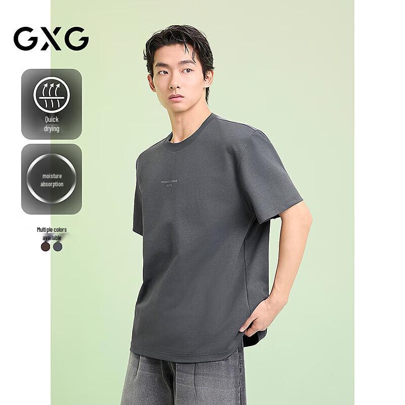 GXG Men s Letter Print Round Neck Short Sleeve T-Shirt 170M
