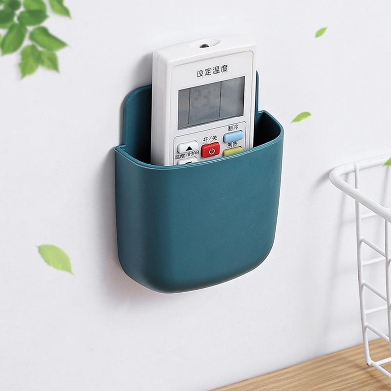 Multifunctional Wall Mounted Storage Box Mobile Phone Plug Holder Stand Rack Remote Control Storage Organizer Case