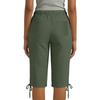 Ladies' casual and fashionable loose waist drawstring five quarter pants with pockets