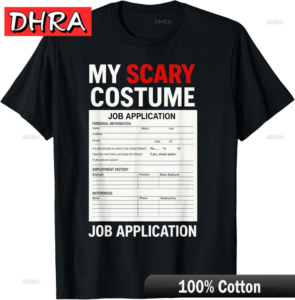 Job Application Funny Scary Halloween Costume Trick or Treat TShirt Retro Unique Urban Tops TShirts for Couples TShirt Adult