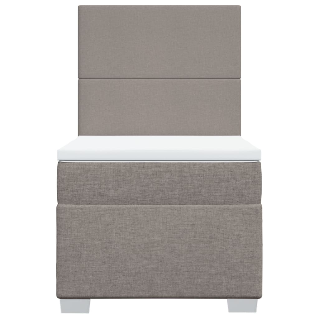 Vidaxl Letto Continentale Con Materasso, Taupe, Tessuto, 90X200 Cm