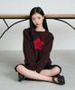 Isjabaibeu Star Button Knit - Brown
