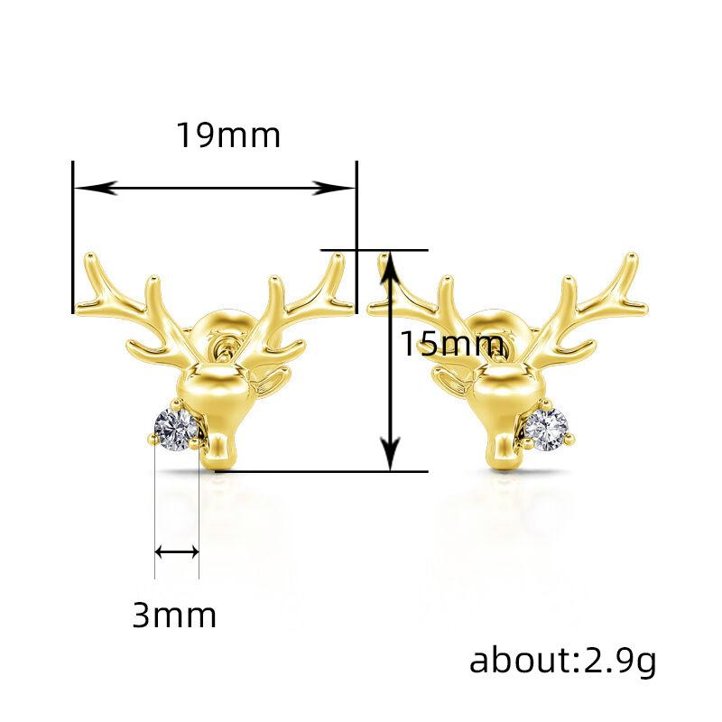 Cute Big Antler Earrings For Women, Trendy Earrings For Christmas And Festivals, Micro-Inlaid Zircon Fashion Earrings.