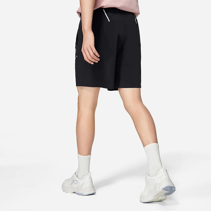 Lining Casual Solid Color Sports Shorts Men Bottoms Black AKSS801-1