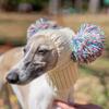 Italian Greyhound Whippet Hat with Fur Ball Pet Hat In Winter Elastic Wool Puppy Big Dog Hat