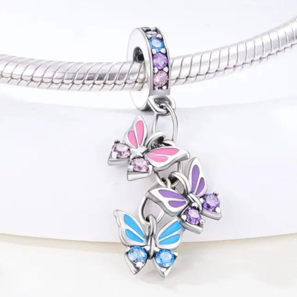 925 Silver Butterfly Firefly Pendants Charms Beads For Women Fine Jewelry Making Necklace Bracelet