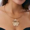 Salircon Exaggerated Large Flowers Petal Collar Necklace for Women Trend Vintage Irregular Gold Color Choker Punk Jewelry Gift