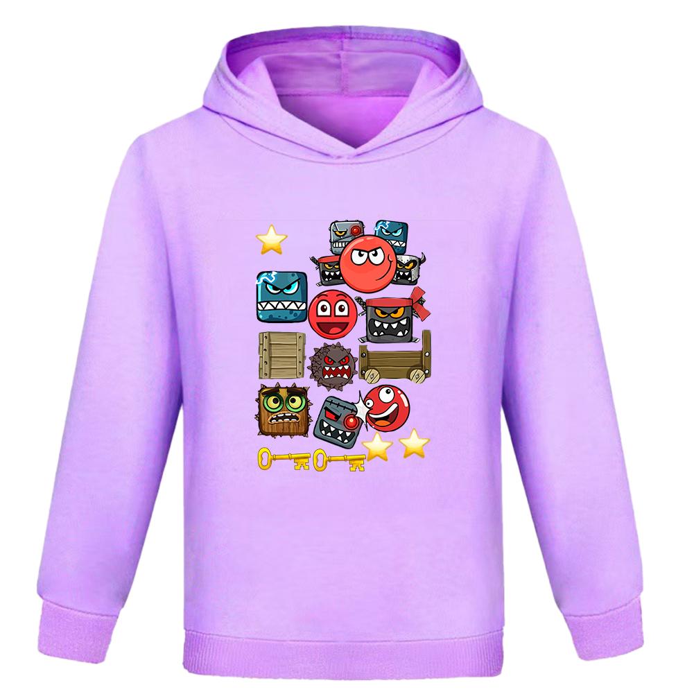 Hot Sale Kids Sweatshirts Red Ball 4 Print Cartoon Children Hoodies Fashion Baby Pullover Casual Outwear Tops Girls Boys Clothes