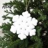 Romantic Winter Atmosphere Decor Furry Christmas Snowflake Ornament Faux Fur White Tree Decoration Reusable Hanging Props Plush Topper for