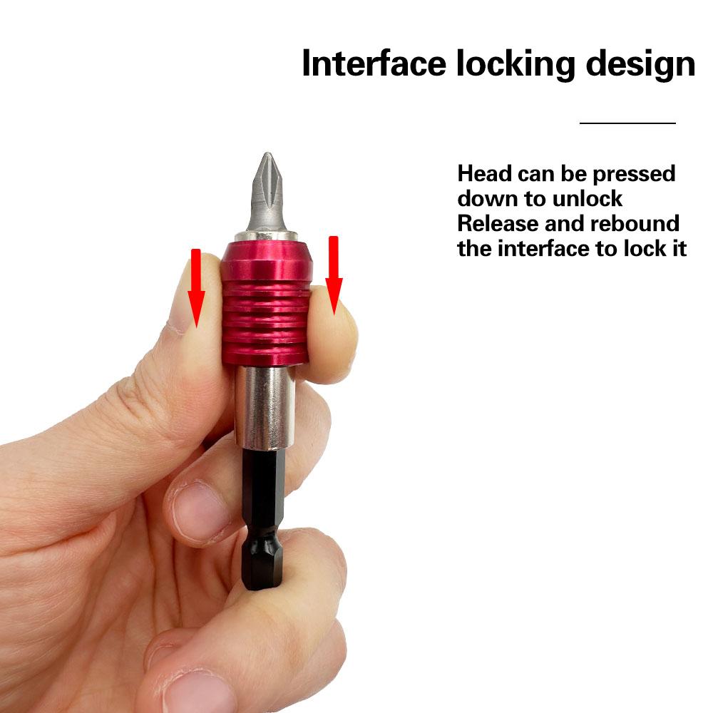 60-300mm Sechskant-Verlängerung Schnellspanner Selbstverriegelnde Verbindungsstange Roter Schraubenkopf Verlängerungsstange Elektrowerkzeug-Zubehörset