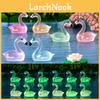 Charmant Décor Flamant Rose en Résine Luminescent Adorable Décoration Miniature pour Aquarium