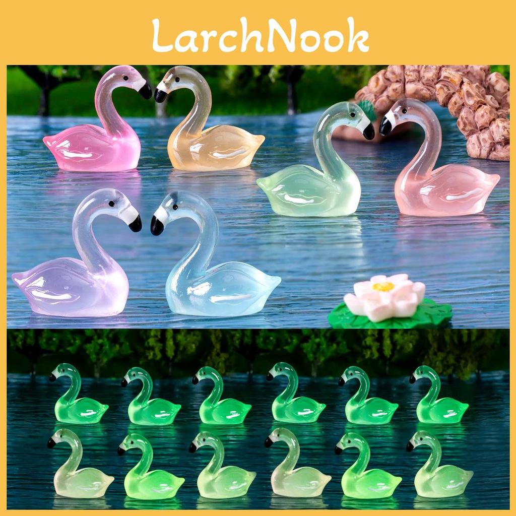 Charmant Décor Flamant Rose en Résine Luminescent Adorable Décoration Miniature pour Aquarium