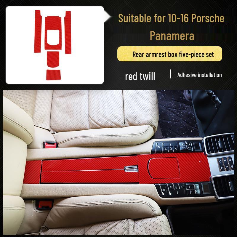 Carbon Fiber Panel Decor Sticker for 10-16 Panamera Front Passenger Side - Imitation Peach Wood