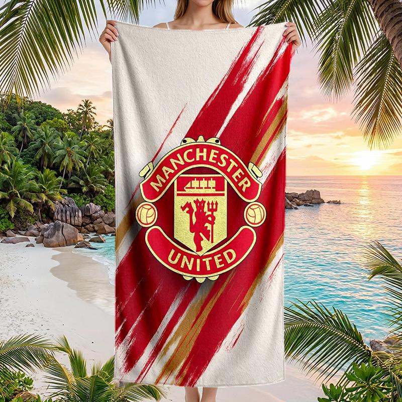 Asciugamano da Spiaggia Manchester United Morbido Microfibra Asciugamano Estivo Asciugatura Rapida Assorbente per Spiaggia Piscina Viaggio