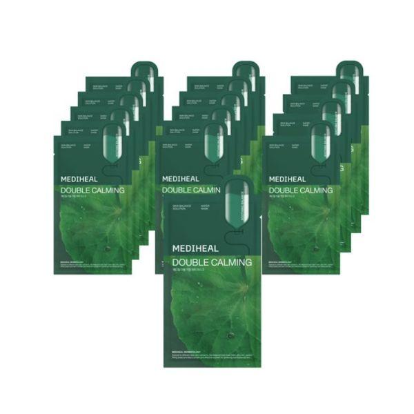 MEDIHEAL Double Calming Water Mask Soothing & Hydrating Sheet Mask Set 20ml x 15 Sheets