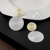 European and American 111 silver needle light luxury exaggerated geometric earrings, temperament round sequins large circle two-color earrings