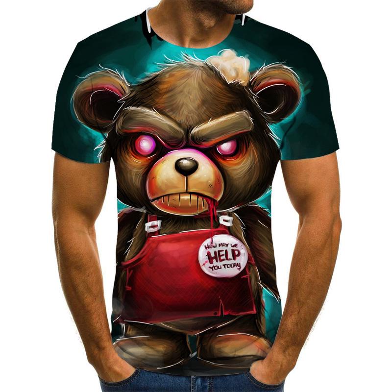 Spring Summer Men's Women's Printed T-shirt Watercolor Cat Art 3D T-shirt Large Size Shirts