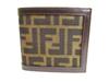 Authentic FENDI Zucca Dark Brown Canvas Leather Bifold Wallet Compact Wallet #9778  Refurbished