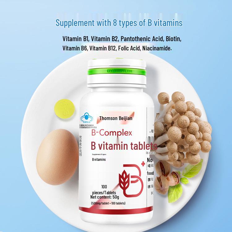Tangchen B-Vitamins: B1, B2, B6, B12 - 100 Tablets