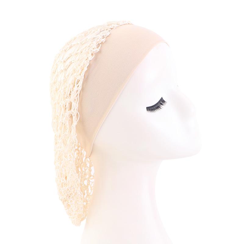 Women Ladies Hair Net Stretchy Wide Band Mesh Hair Net Wig Tools Soft Rayon Breathable Crochet Hairnets  Accessories