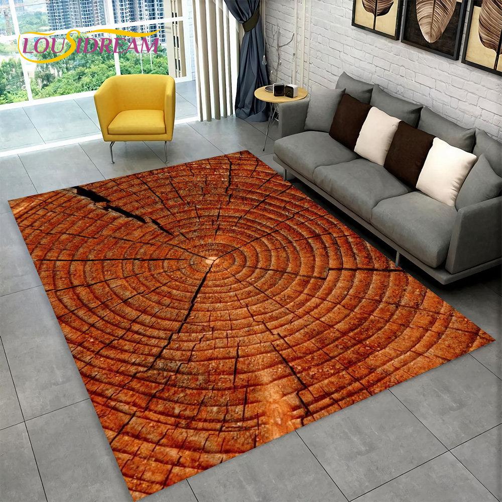 3D Wood Grain Retro Area Rug Large,Carpet Rug for Home Living Room Kids Bedroom Sofa Doormat Decor,Kitchen Non-slip Floor Mat