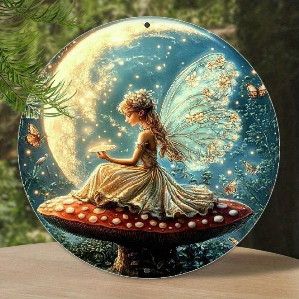Vintage Fairy Butterfly Metal Poster Wall Decor