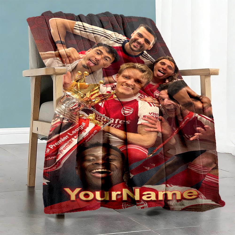 Arsenal Personalized Name Blanket Gift Personalized Blanket Warmthful Decor Throw For Sofa Picnics Office Chair Nap for All Occasions
