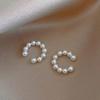 Orecchini a Clip C-shaped Eleganti in Perle Sintetiche Coreane da Donna, Anello per Orecchio Senza Foratura, Orecchini Minimalisti, Gioielli alla Moda