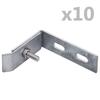 Set of 10 Silver Wall Corner Connectors