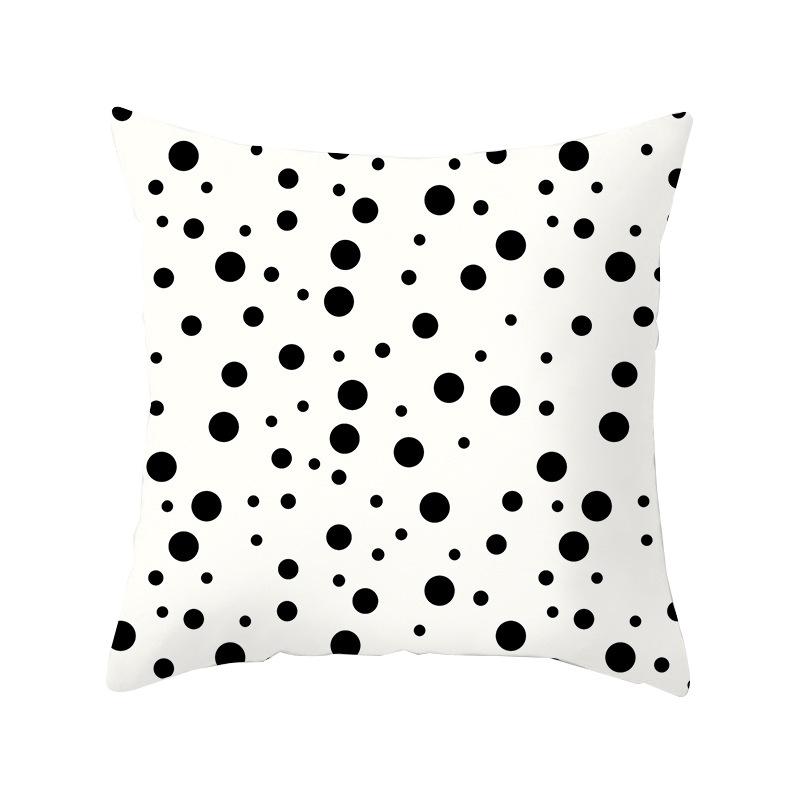 Simple Style Home Decoration Abstract Geometric Grid Black and White Lines Light Luxury Sofa Waist Support Pillow Cover Cushion