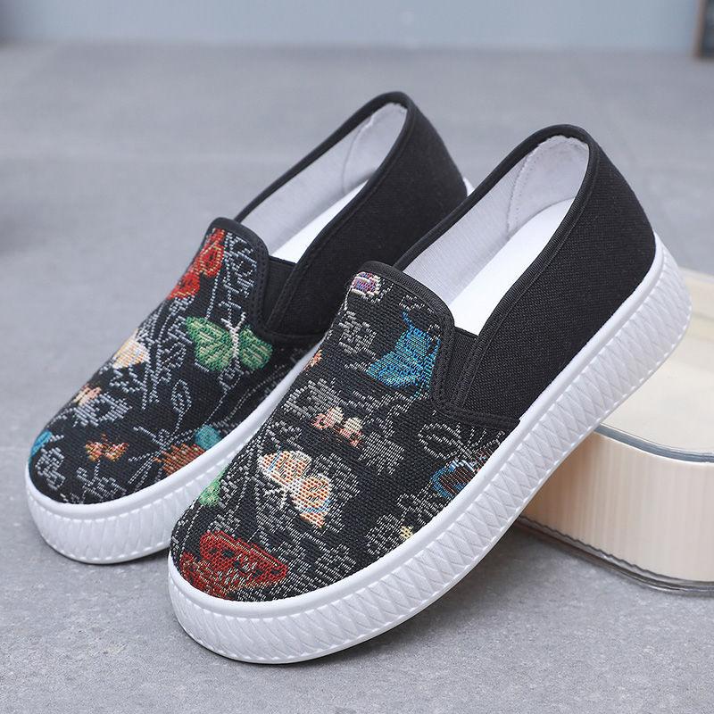 Mode Damen Canvas Schuhe Slipper Muster Flach Frühling Herbst Damen Schuhe Original Designer Luxus 39 Alltagsroutine Stilvoll Angebot