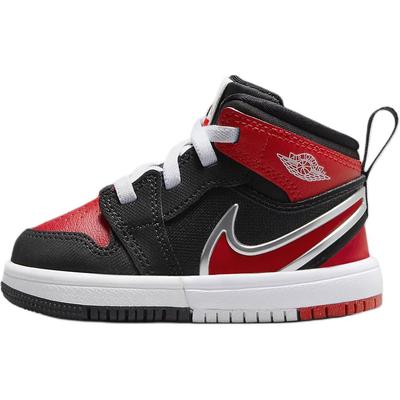 Air 1 Mid RM EasyOn TD Bred Buty dla niemowląt Czarne Białe Uniwersytecki Czerwony FQ1283-006