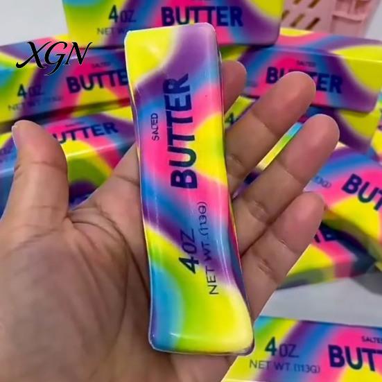 Hand Squeeze Stress Reliever Butter Stick Slow-Rising Toy Soft PU Fidget Realistic Sensory Ball Portable Decompression Gadget for Kids Adults