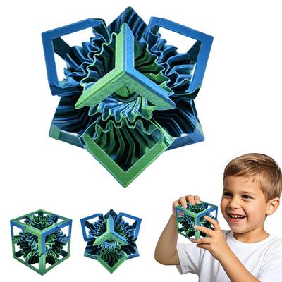 3D Tištěný ozubený kostka Úleva od úzkosti a stresu Otočný čtvercový blok s ozubením Cestovní přenosná kostka s ozubením Senzorická hračka