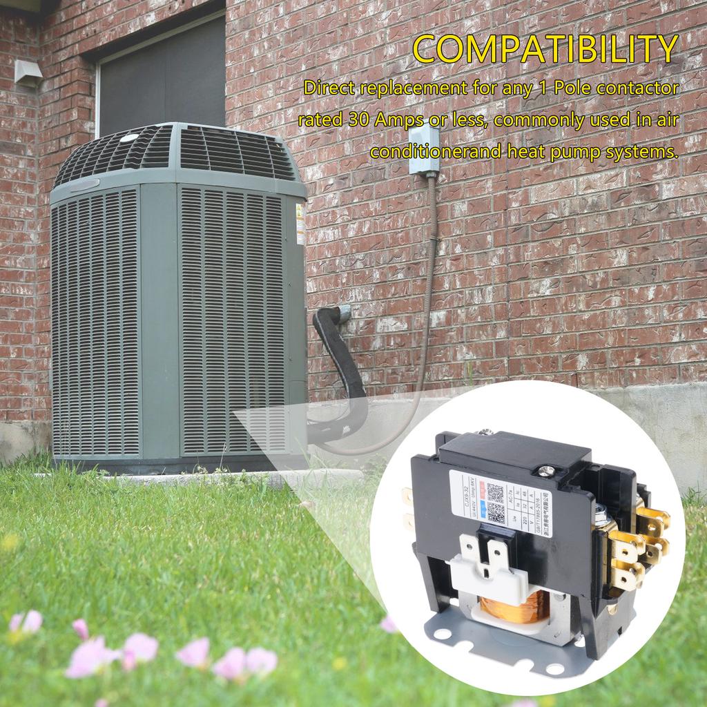 Portable Contactor 220V Coils Accessory for Air Conditioners Heat Pumps and Refrigeration Systems 130A Poles 30A