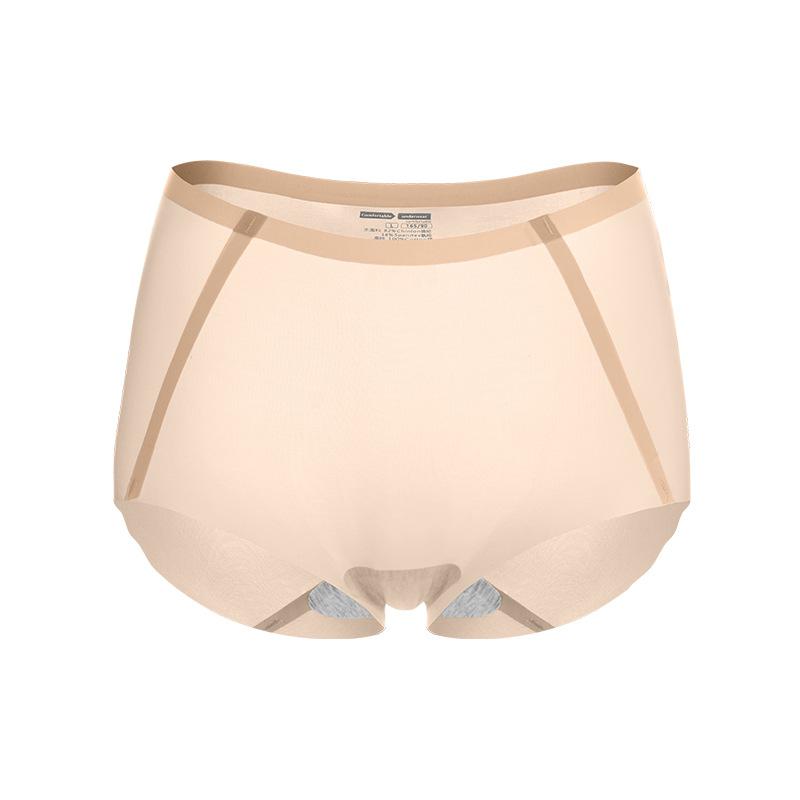 Women's Summer Thin New High Waist Abdominal Fast Dry Breathable Ice Silk No Trace Briefs