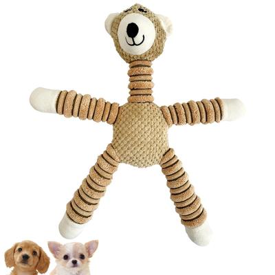 FOily TOily Dog Toy Chew Toy Durable Stuffed Animal for Dogs Makes Sounds Teeth Brushing Pull Small Medium Dogs Present Gift (Bear)