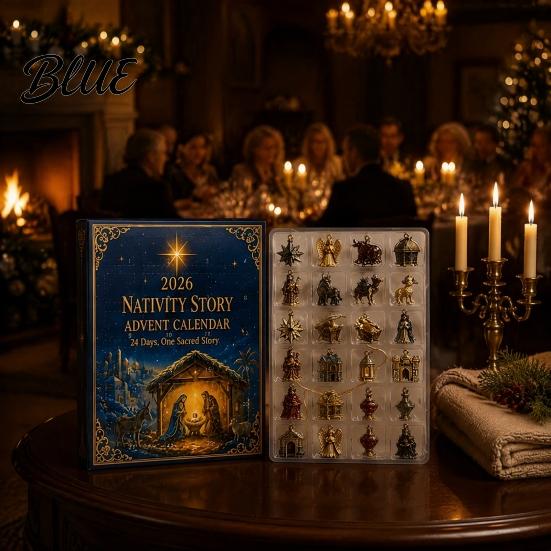 Countdown to Christmas Calendar 2026 Nativity Story Advent Calendar 24 Days Family Holiday Tradition Decor with 2D Acrylic Religious Keepsake
