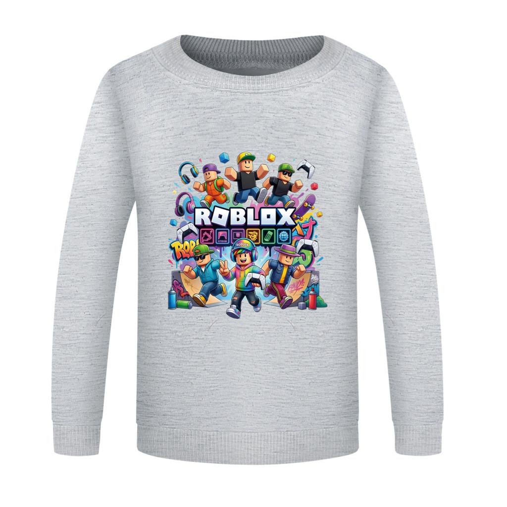 5573 Boys Girls Roblox Game Printed Round Neck Long Sleeves Sweatshirt Top