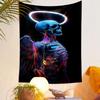 "Glowing Skeleton Angel On Black Background" Patterned Tapestry Home Decor, Suitable for Bedroom and Living Room, Gift